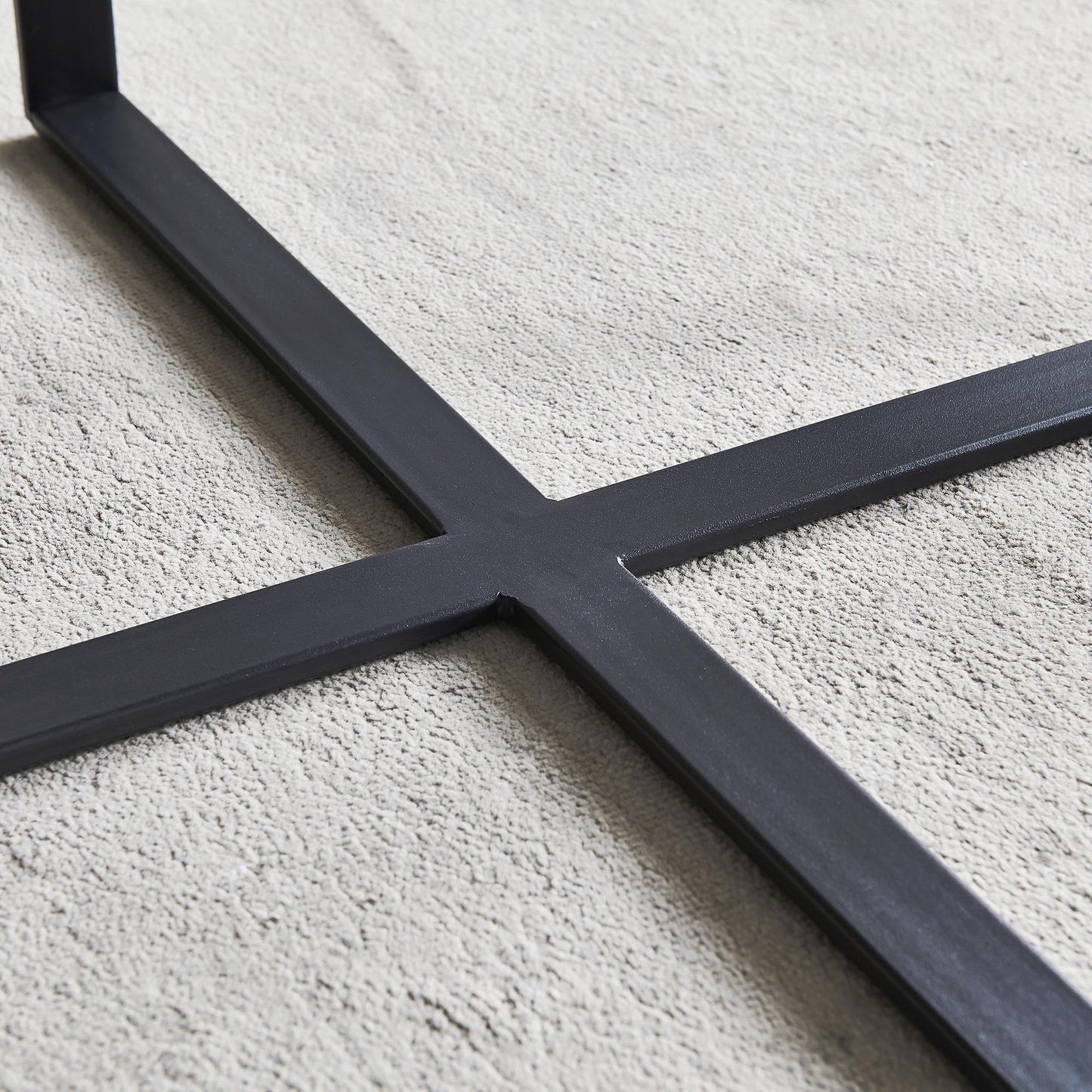 Minimalism Square coffee table,Black metal frame with sintered stone tabletop