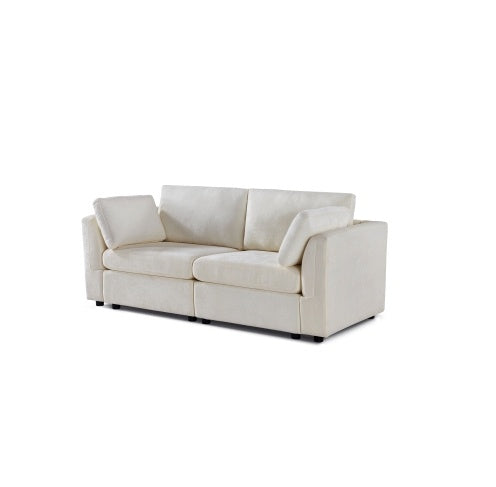 Modular Sofa Whiten Chenille Fabric, Simple And Grand, The Seat And Back Is Very Soft. This Is Also A KNOCK DOWN Sofa