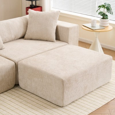 Modular Cross-section With L-shaped Lounge Chair, Cloud Sofa, Living Room, Bedroom Soft Cushion Sofa - No Installation Required - Chenille Fabric