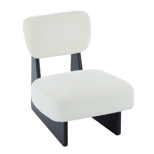 Set Of 2 Modern Beige Lounge Chair With Polyester Upholstery, Sturdy Black Wood Base, Minimalist Design, Stylish And Comfortable Accent Seating For Living Room, Bedroom, Or Office