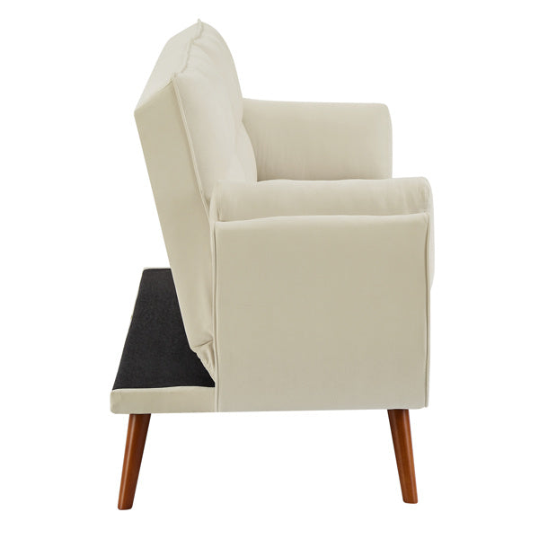 Newly Designed Linen Sofa Furniture With Adjustable Backrest And Easy Assembly Lounge Chair - Beige Color