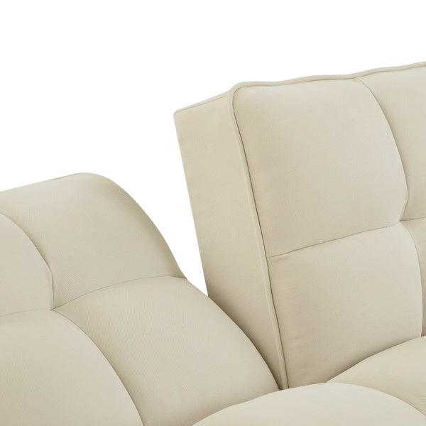 Newly Designed Linen Sofa Furniture With Adjustable Backrest And Easy Assembly Lounge Chair - Beige Color