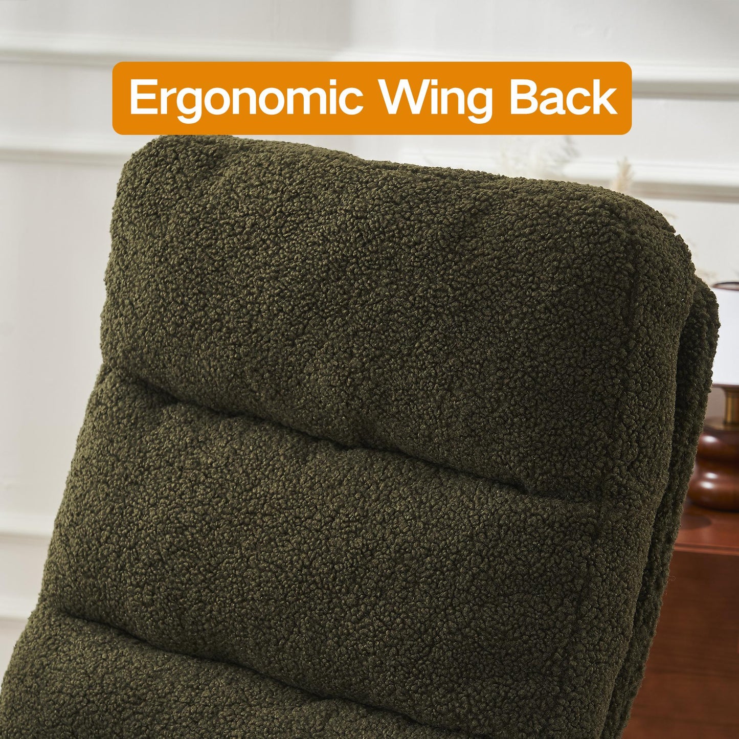 Modern Teddy Gliding Rocking Chair with High Back, Retractable Footrest, and Adjustable Back Angle for Nursery, Living Room, and Bedroom