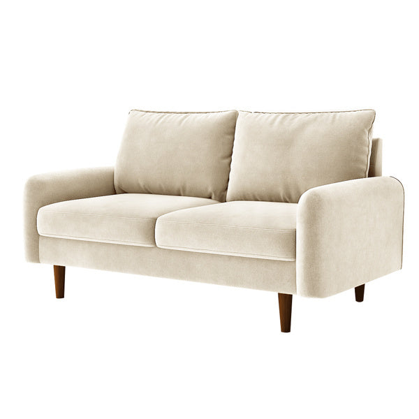 56.3-inch Velvet Round Arm Apartment Double Sofa
