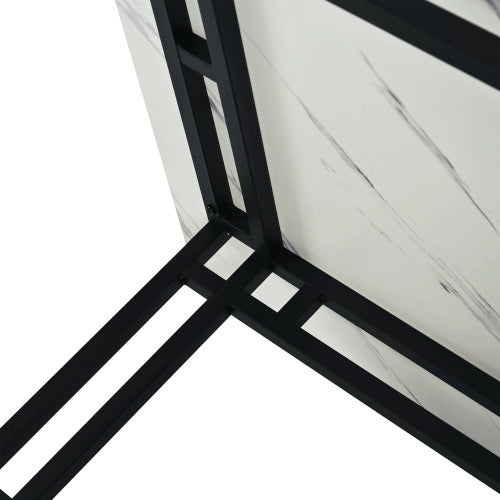 Metal Frame Rectangular Dining Table Modern Kitchen Table