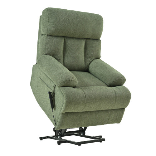 Oversized Power Lift Recliner Chair For Elderly, Electric Fabric Recliner Chair For Seniors, Home Theater Seating,Reclining Sofa Chair With Remote Control,Side Pocket ,Spacious SeatDark Green