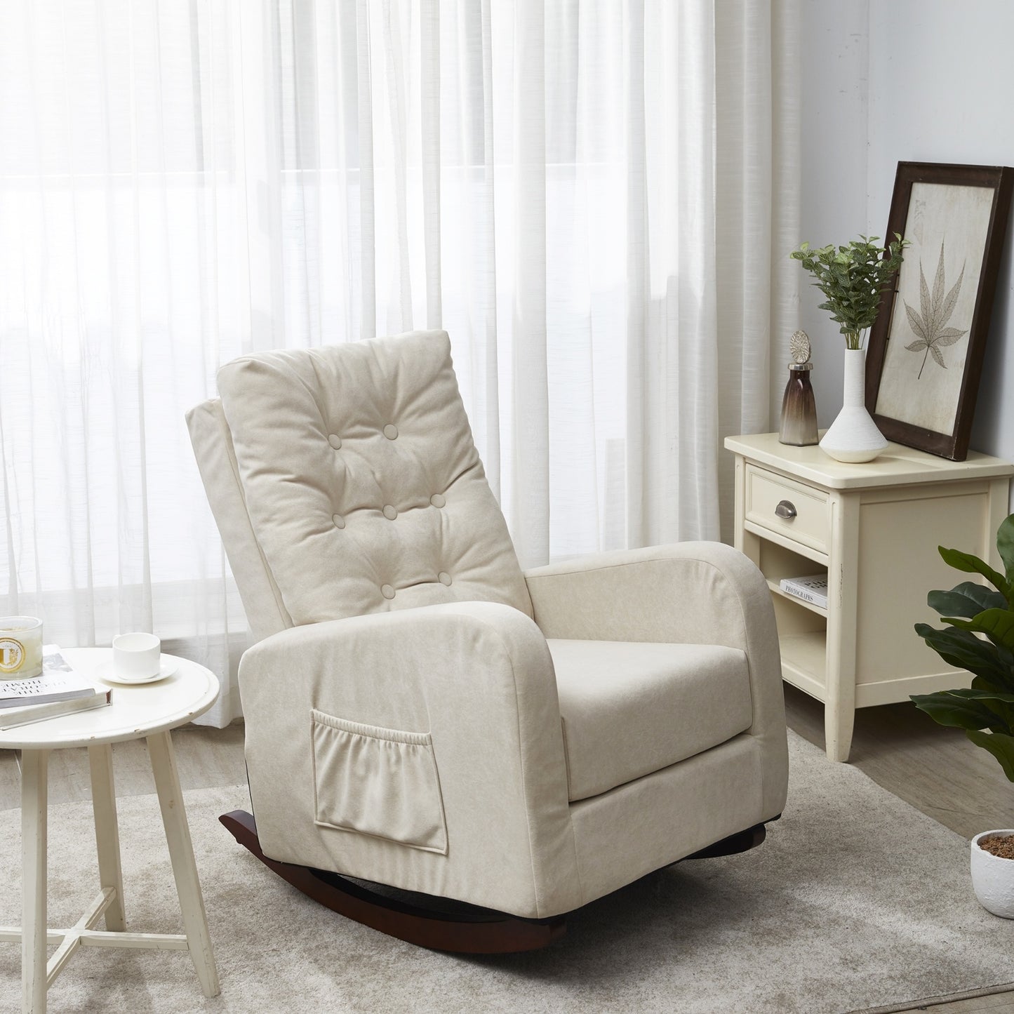 Single Sofa Reclining Chair, Japanese Lazy Sofa, Adjustable Tatami Balcony Chair