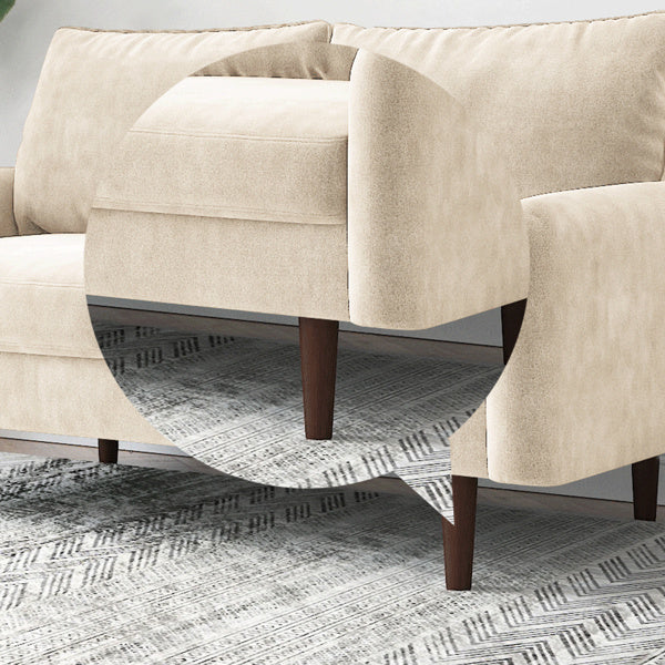 56.3-inch Velvet Round Arm Apartment Double Sofa