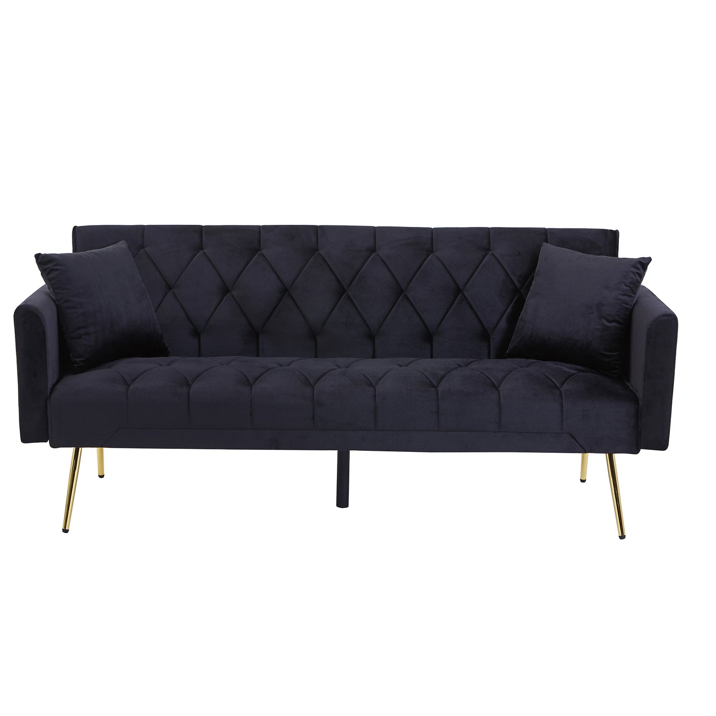 Modern Velvet Sofa Bed Folding Futon For Lving Room