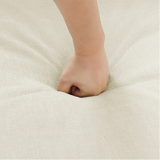 Comfy Cloud Couch Loveseat With 2 Ottoman, Modern Chenille Love Seat Upholstered Modular Couch Sleeper For Living Room, Apartment, Studio, Office Beige White