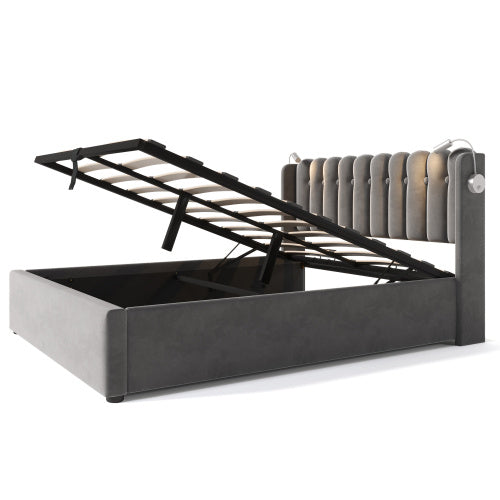 Linen Storage Space Bed Frame With Mattress Size 160cmx200cm