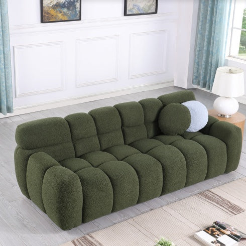 87.4 Length ,35.83 Deepth ,human Body Structure For USA People, Marshmallow Sofa,boucle Sofa ,3 Seater, Black BOUCLE
