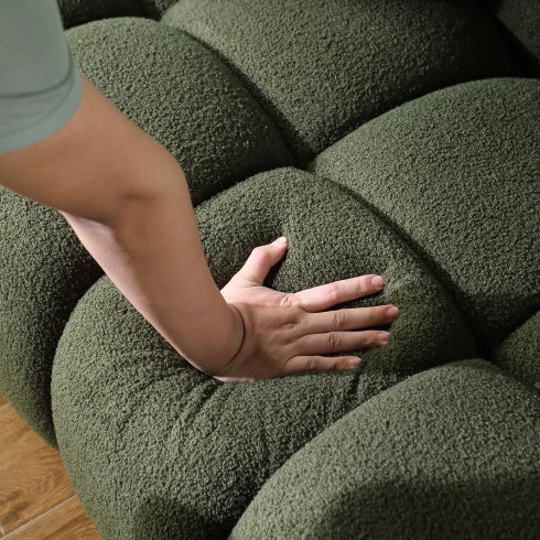 87.4 Length ,35.83 Deepth ,human Body Structure For USA People, Marshmallow Sofa,boucle Sofa ,3 Seater, Black BOUCLE