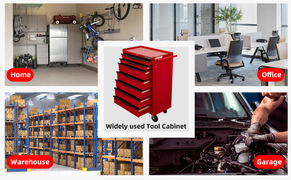 Tool Cabinet Tool Cart 24.2inch With Drawers And Wheels, Metal Rolling Tool Box Locked Drawers Storage Organizer Cabinet With Several Colour Available For Garage, Warehouse