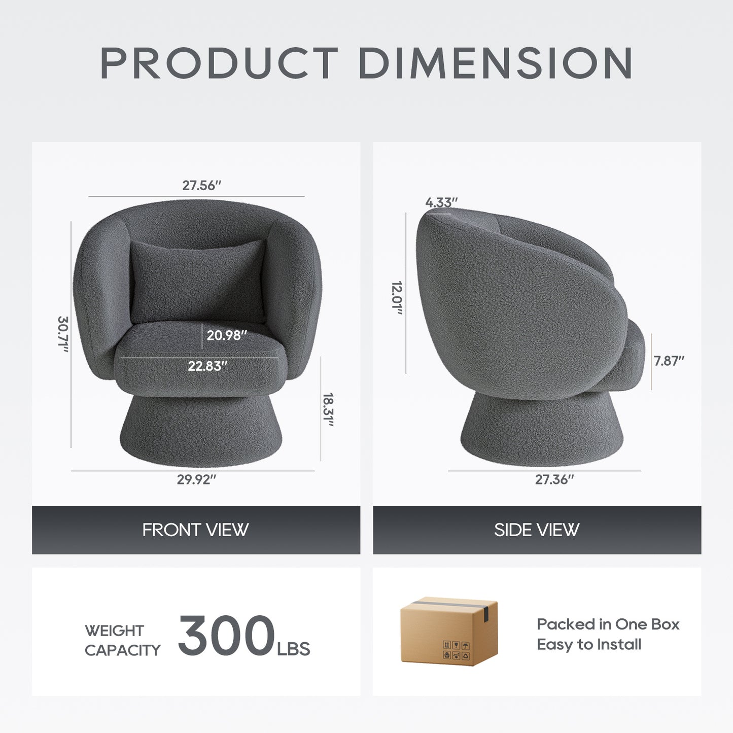 Modern Cushioned Bucket Chair