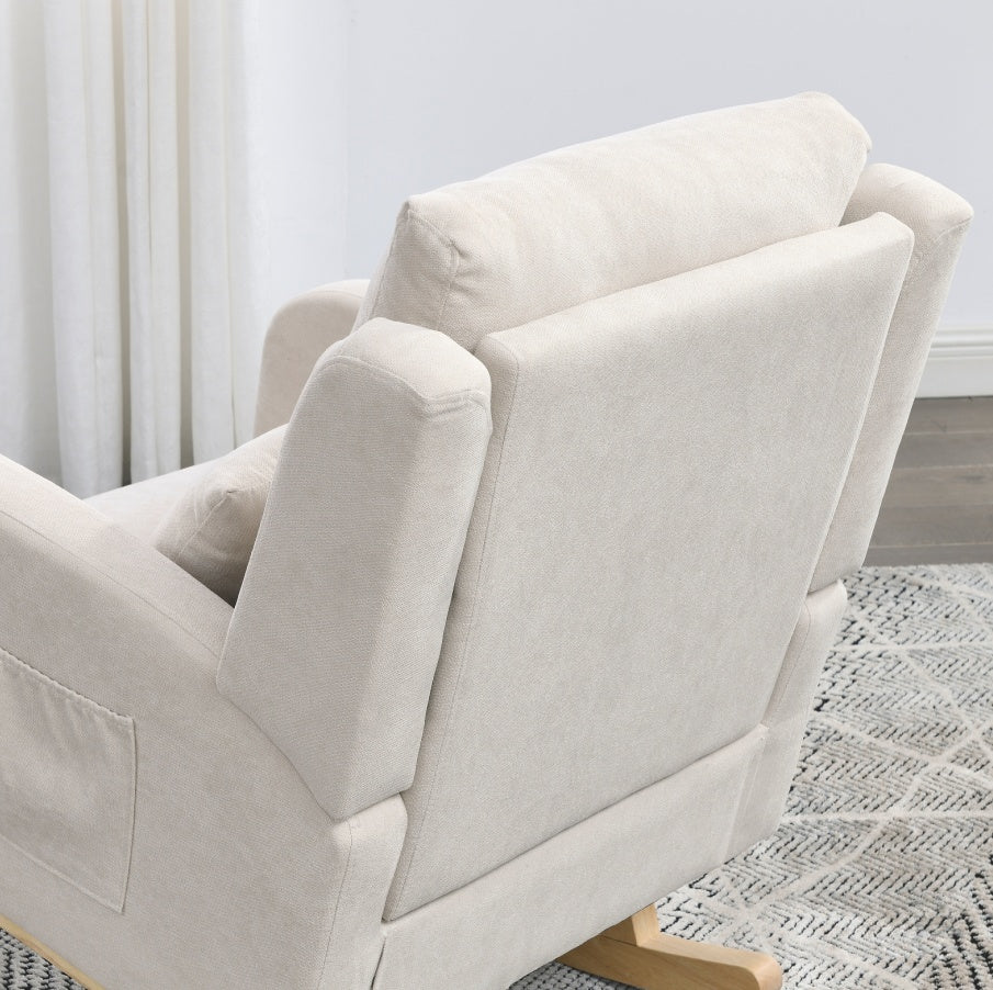 Welike 27.5W Modern Accent High Back Armchair Rocker With Lumbar Pi