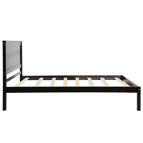 Platform Bed Frame With Headboard, Wood Slat Support, No Box Spring Needed,Twin, Espresso