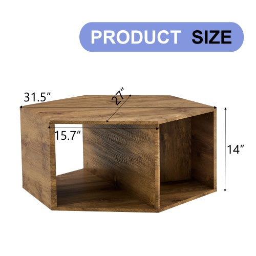 Hexagonal MDF Coffee Table, Characteristic Pattern Stickers, Multi-hole Design To Give More Storage Space, Simple And Convenient Design Makes It Suitable For All Kinds Of Style Scenes