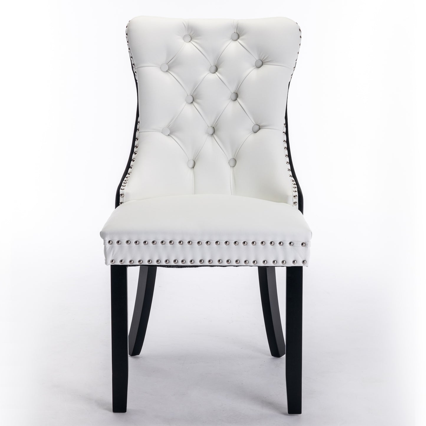 A&A Furniture Nikki   Modern Tufted Solid Wood PU  Velvet Chair