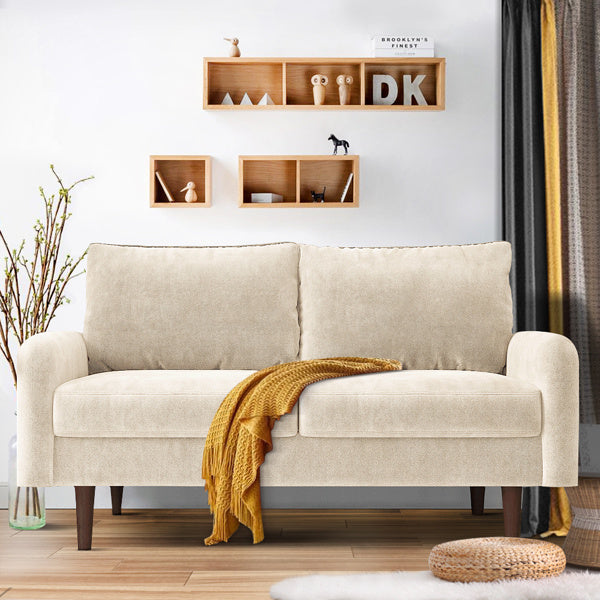 56.3-inch Velvet Round Arm Apartment Double Sofa