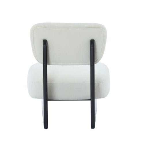 Set Of 2 Modern Beige Lounge Chair With Polyester Upholstery, Sturdy Black Wood Base, Minimalist Design, Stylish And Comfortable Accent Seating For Living Room, Bedroom, Or Office