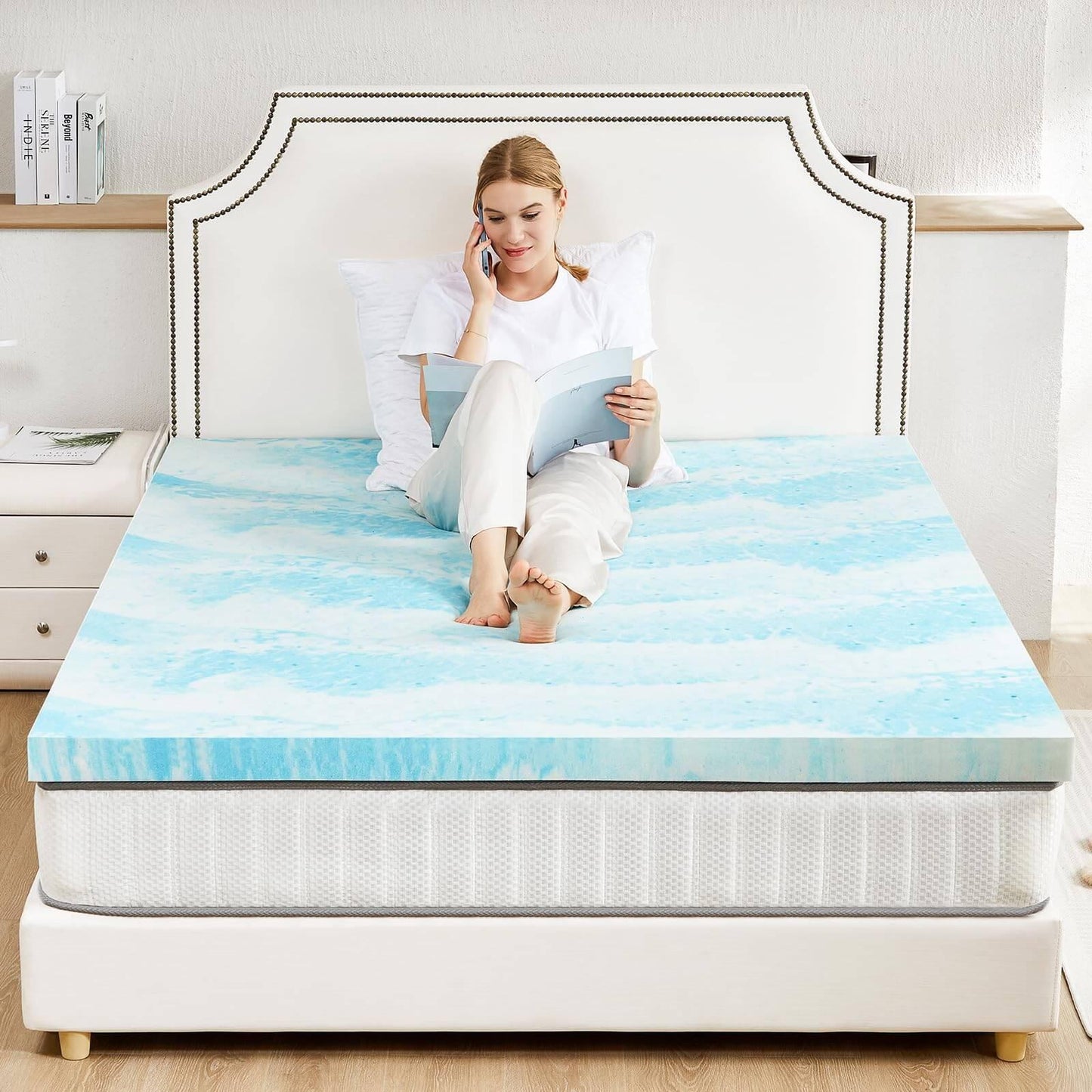 Mattress Topper Full Gel Memory Foam Mattress Topper Full Size for Back Pain