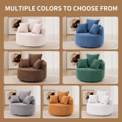 LY-031WH SWIVEL COMPRESSION CHAIR Single-seat Compression Chair, Crochet Yarn Material, Full Sponge Compression Swivel Chair,Compression Chair For Home Living Home Furniture Apartment Hotel Office