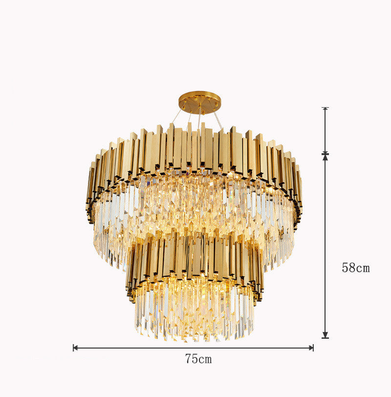 Modern Minimalist Light Luxury Crystal Living Room Glass Round Lamps