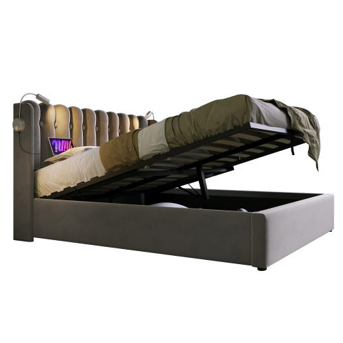 Linen Storage Space Bed Frame With Mattress Size 160cmx200cm
