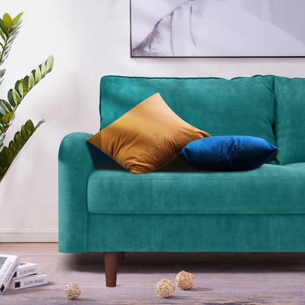 56.3-inch Velvet Round Arm Apartment Double Sofa