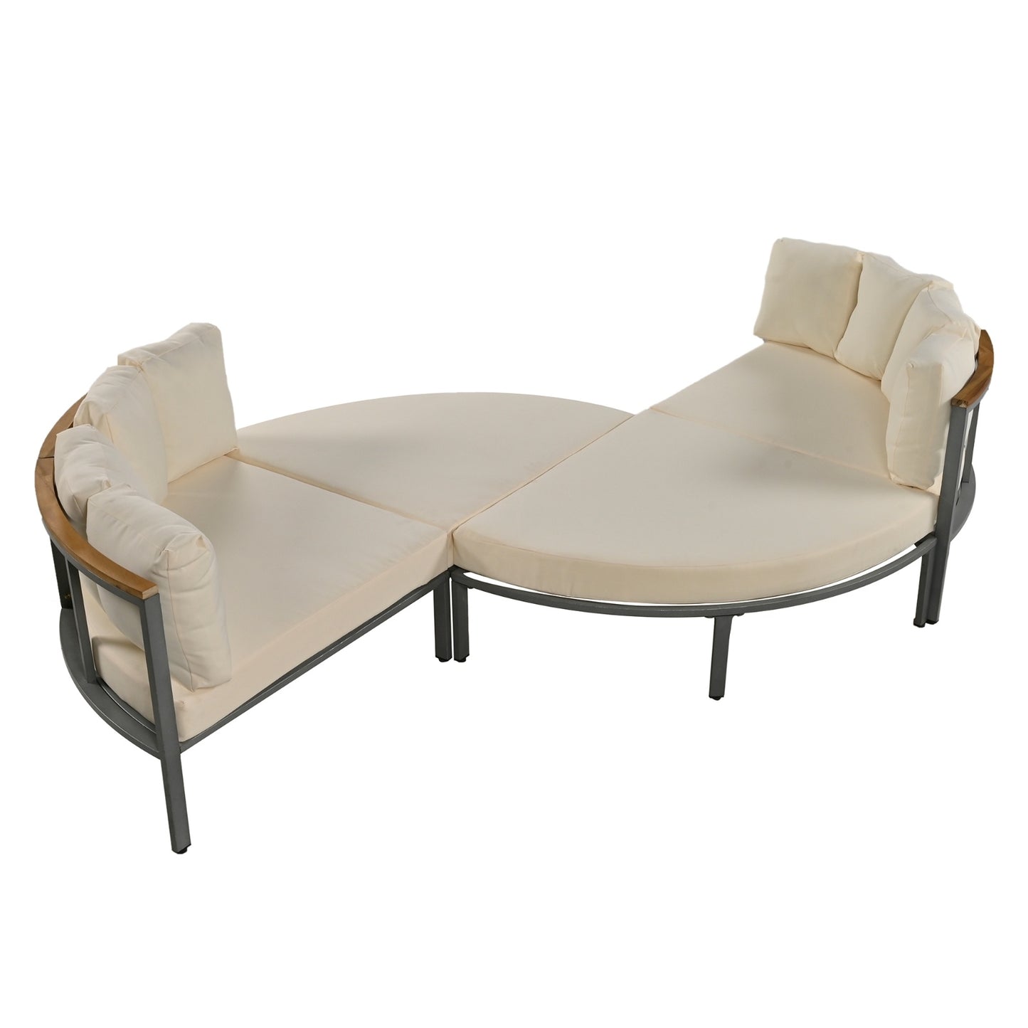 Outdoor 4-piece Circular U-shaped Courtyard Furniture Set