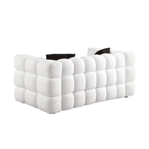 62.2length ,35.83 Deepth ,human Body Structure For USA People, Marshmallow Sofa,boucle Sofa ,White Color, 2 Seater