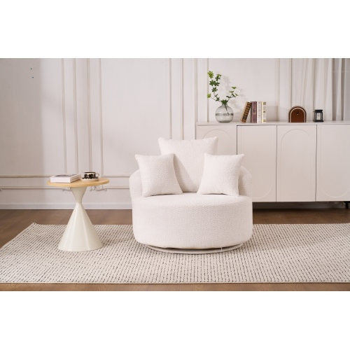 LY-031WH SWIVEL COMPRESSION CHAIR Single-seat Compression Chair, Crochet Yarn Material, Full Sponge Compression Swivel Chair,Compression Chair For Home Living Home Furniture Apartment Hotel Office
