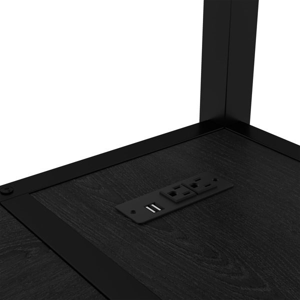 Full Sized Enlarged Bunk Bed With Desk And Shelf, Can Be Placed In Multiple Positions, Equipped With LED And USB, Black