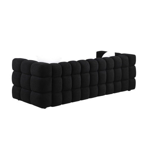 84.3 Length ,35.83 Deepth ,human Body Structure For USA People, Marshmallow Sofa,boucle Sofa ,White Color,3 Seater