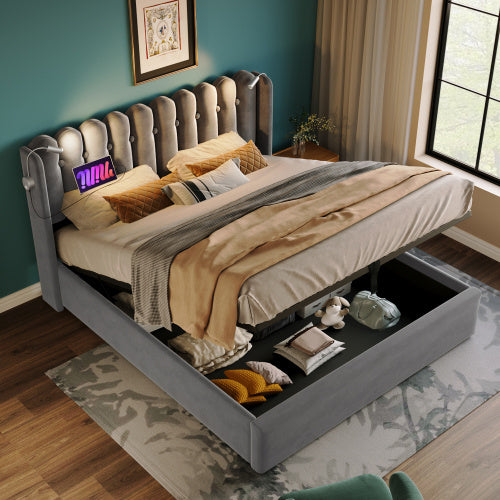 Linen Storage Space Bed Frame With Mattress Size 160cmx200cm