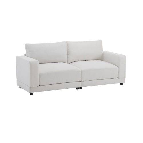 81 Modern Square Arm Sofa With Soft Velvet Upholstery, Deep Cushions, And Sturdy Legs In Navy Blue For Living Room Or Bedroom