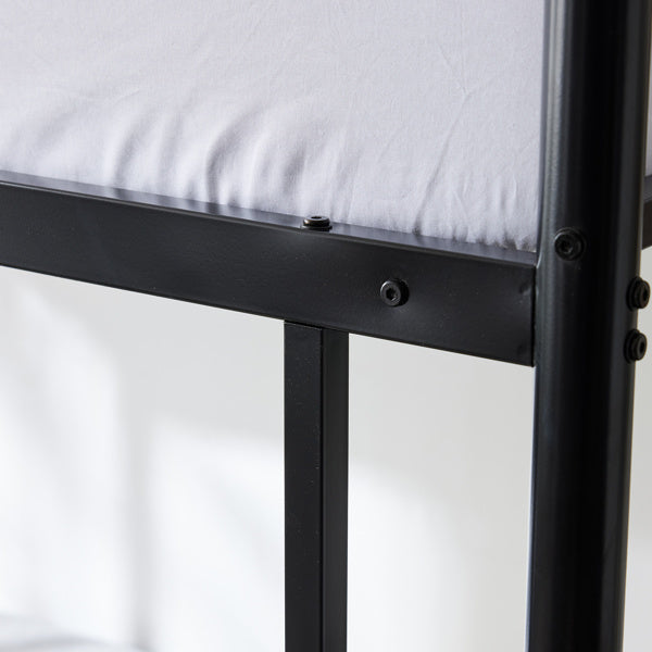 Double Decker Bunk Bed With Drawers Black, Detachable Twin Bed