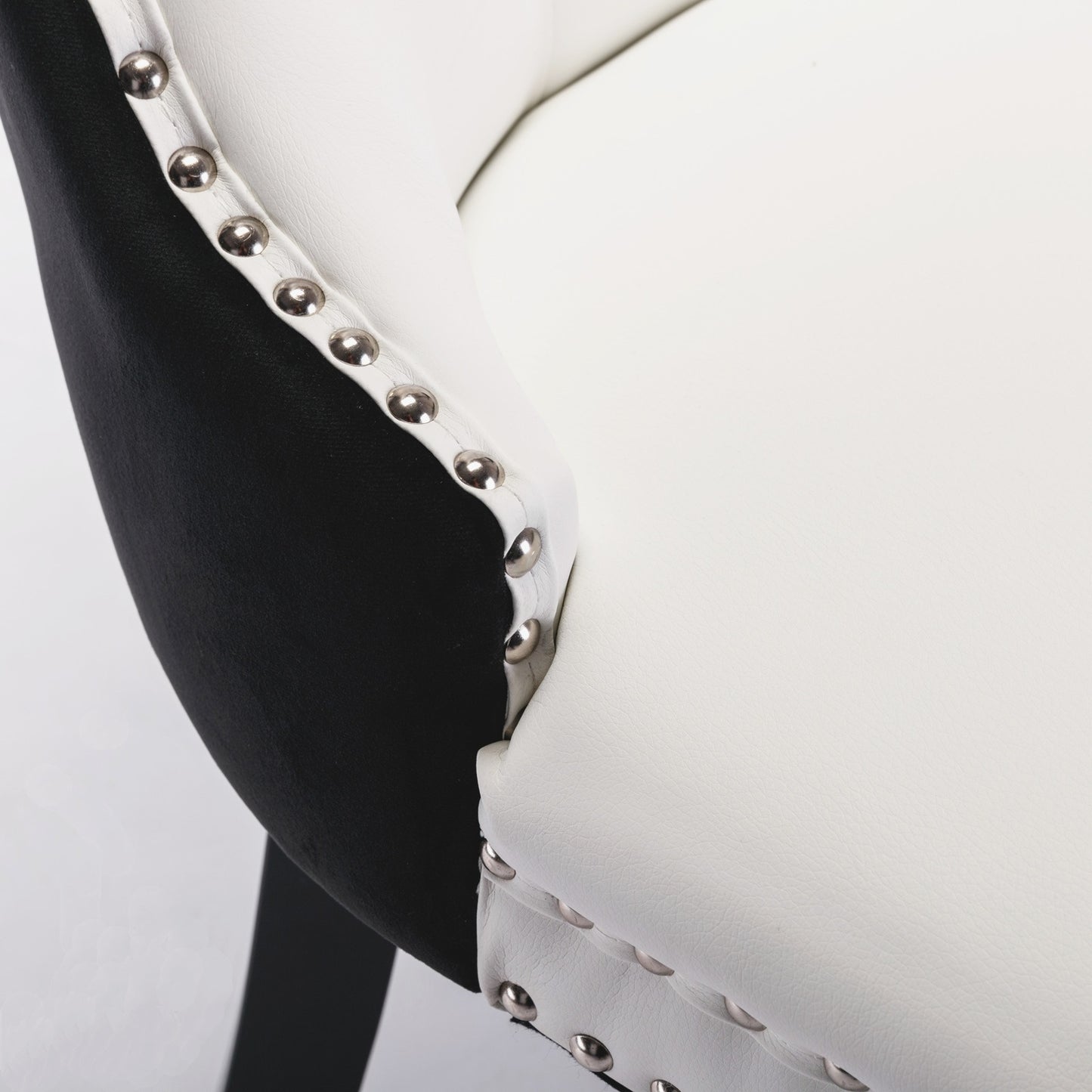 A&A Furniture Nikki   Modern Tufted Solid Wood PU  Velvet Chair