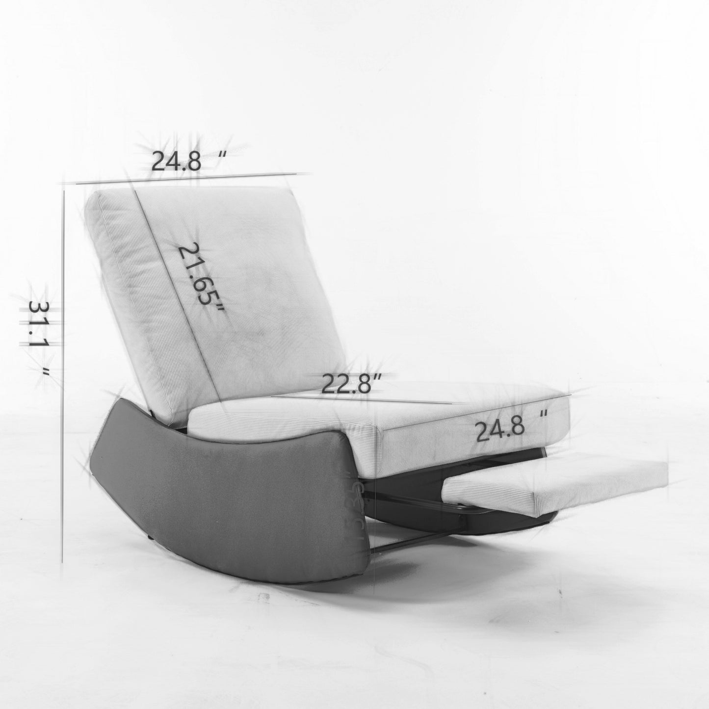 Modern Rocking Chair Recliner, Comfy Rocker Nursery Chair With Footrest, Accent Reading Chair, Uphol