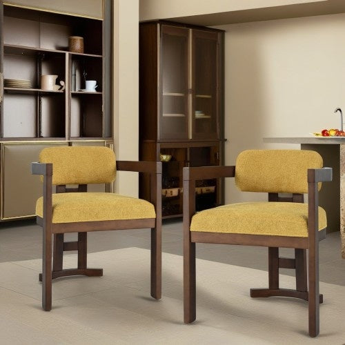 Indoor Upholstered Wood Dining Chair Set Of 2