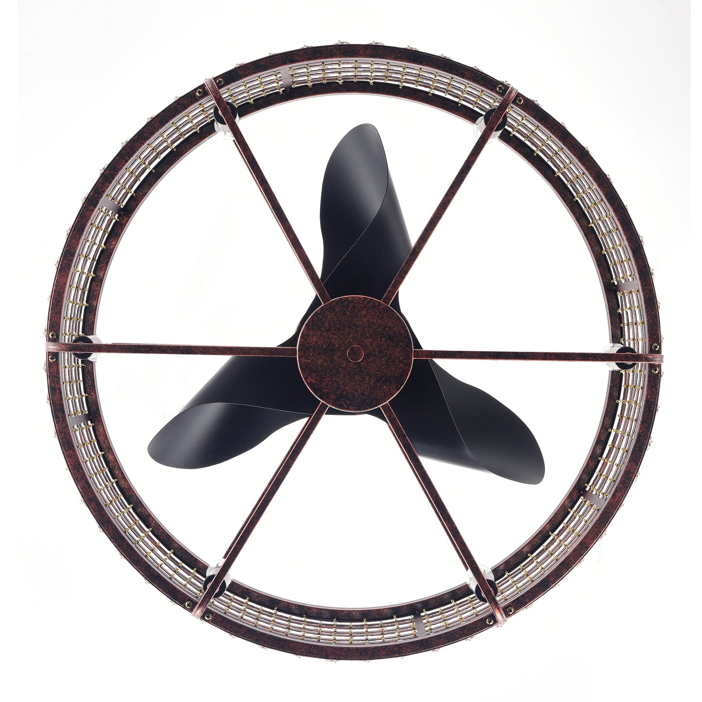 Dia 26.8 Inch Chandelier Ceiling Fan ,Crystal Shade Ceiling Fan With Remote Control,3 ABS Blade--4-light No Include Bulb