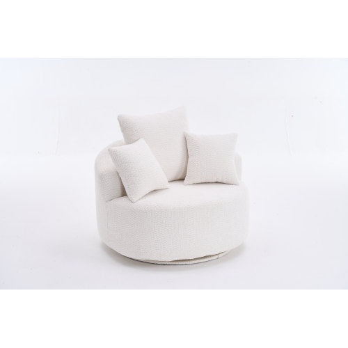 LY-031WH SWIVEL COMPRESSION CHAIR Single-seat Compression Chair, Crochet Yarn Material, Full Sponge Compression Swivel Chair,Compression Chair For Home Living Home Furniture Apartment Hotel Office