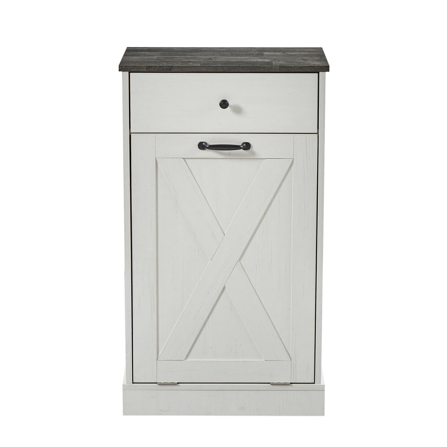 Tilt Out Trash Can Cabinet,Freestanding Wood Recycling Trash Cabinet with Drawer