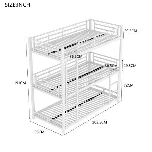 Triple Bunk Bed In Metal