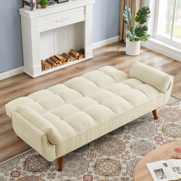 Newly Designed Linen Sofa Furniture With Adjustable Backrest And Easy Assembly Lounge Chair - Beige Color