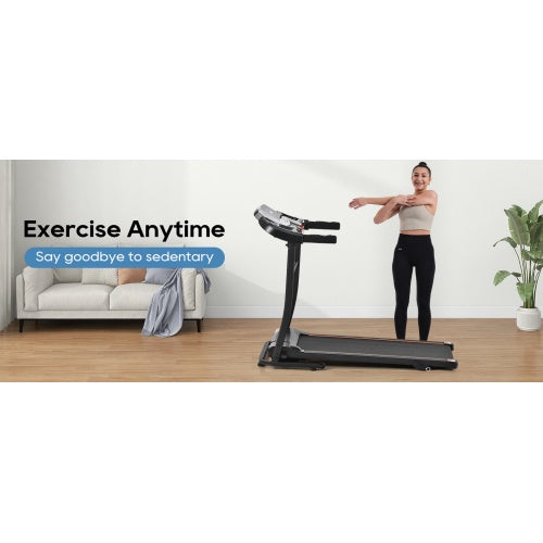 Folding Treadmill Electric Running Machine 2.5HP Motor 300LBS Weight Capacity Walking Jogging Machine With 3 Level Incline 12 Preset Programs For Home Gym