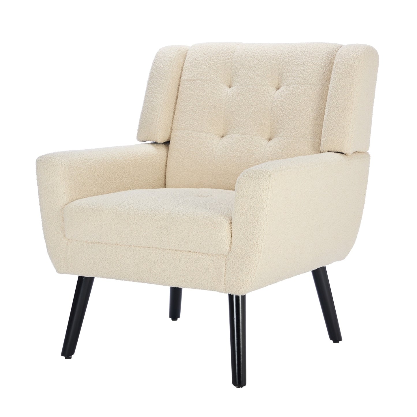 Modern Soft Teddy Material Ergonomics Accent Chair Living Room Chair Bedroom Chair Home Chair With B