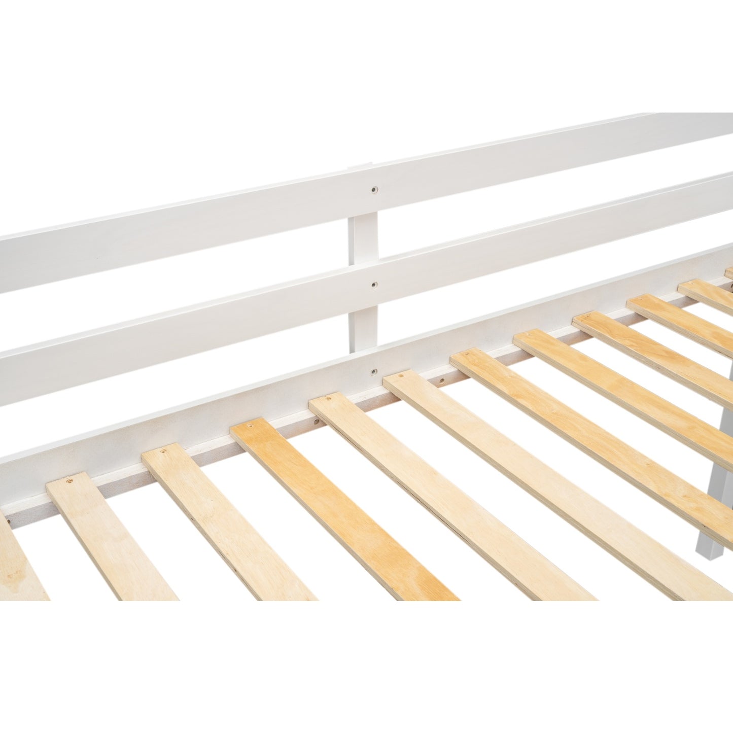 Twin Size Wood Low Loft Bed With Ladder, Ladder Can Be Placed On The Left Or Right, White
