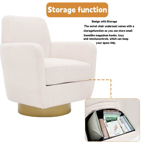 360 Degree Rotation Armchair Cotton Linen Skin Friendly Fabric Ergonomic Design Living Room Chair Bedroom Chair Living Room Chair Suitable For Indoor Home